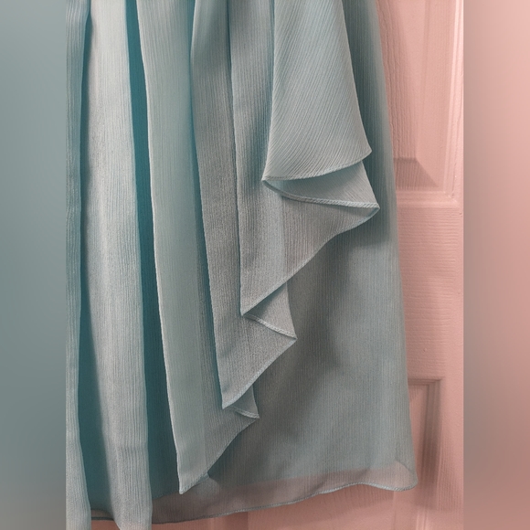 David's Bridal Strapless Light Teal (spa?) Bridesmaid Dress Size 6 - Picture 3 of 7
